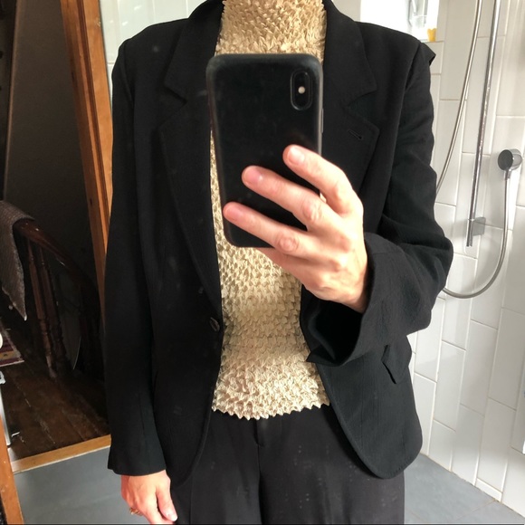 Ann Demeulemeester Jackets \u0026 Coats | Ann Demeulemeester Black Wool Crepe Jacket | Color: Black | Size: French Size 38 | 9livesbklyn's Closet